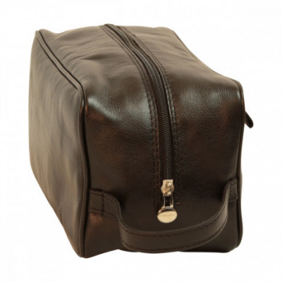 Beauty case in vera pelle morbida primo fiore color nero. Italianfashionglam