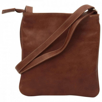 Borsa a tracolla uomo in vera pelle marrone di bufalo - Italianfashionglam