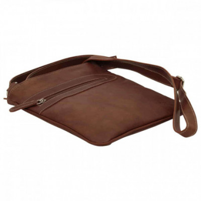 Borsa a tracolla uomo in vera pelle marrone di bufalo - Italianfashionglam