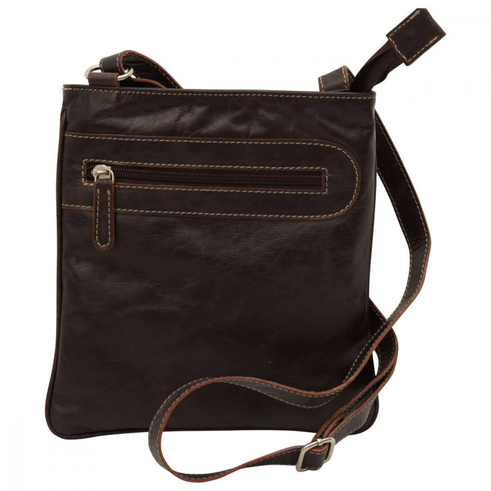 Borsa a tracolla uomo in pelle marrone scuro di bufalo - Italianfashionglam Borsa a tracolla uomo in pelle marrone scuro di bufalo - Italianfashionglam