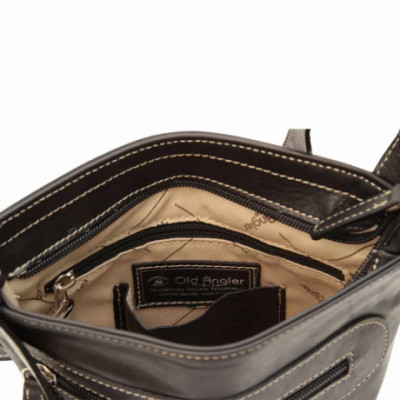 Borsa a tracolla uomo in pelle marrone scuro di bufalo - Italianfashionglam