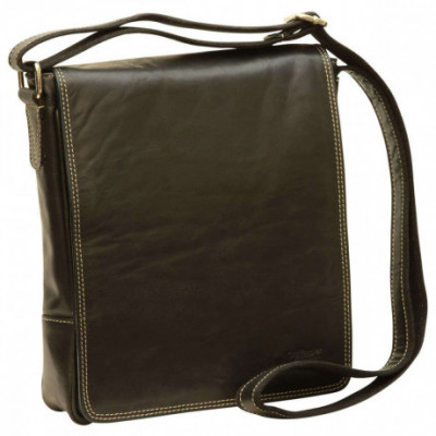 Borsa unisex a tracolla messenger in pelle morbida nera. Italianfashionglam