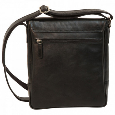 Borsa unisex a tracolla messenger in pelle morbida nera. Italianfashionglam