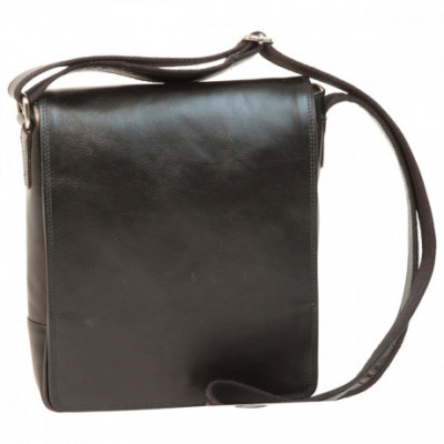 Borsa unisex a tracolla messenger in pelle morbida nera. Italianfashionglam