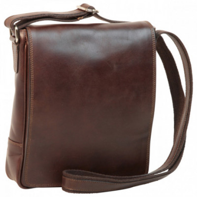 Borsa unisex a tracolla messenger in pelle testa di moro. Italianfashionglam