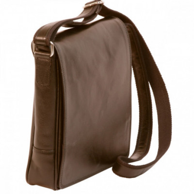 Borsa unisex a tracolla messenger in pelle testa di moro. Italianfashionglam