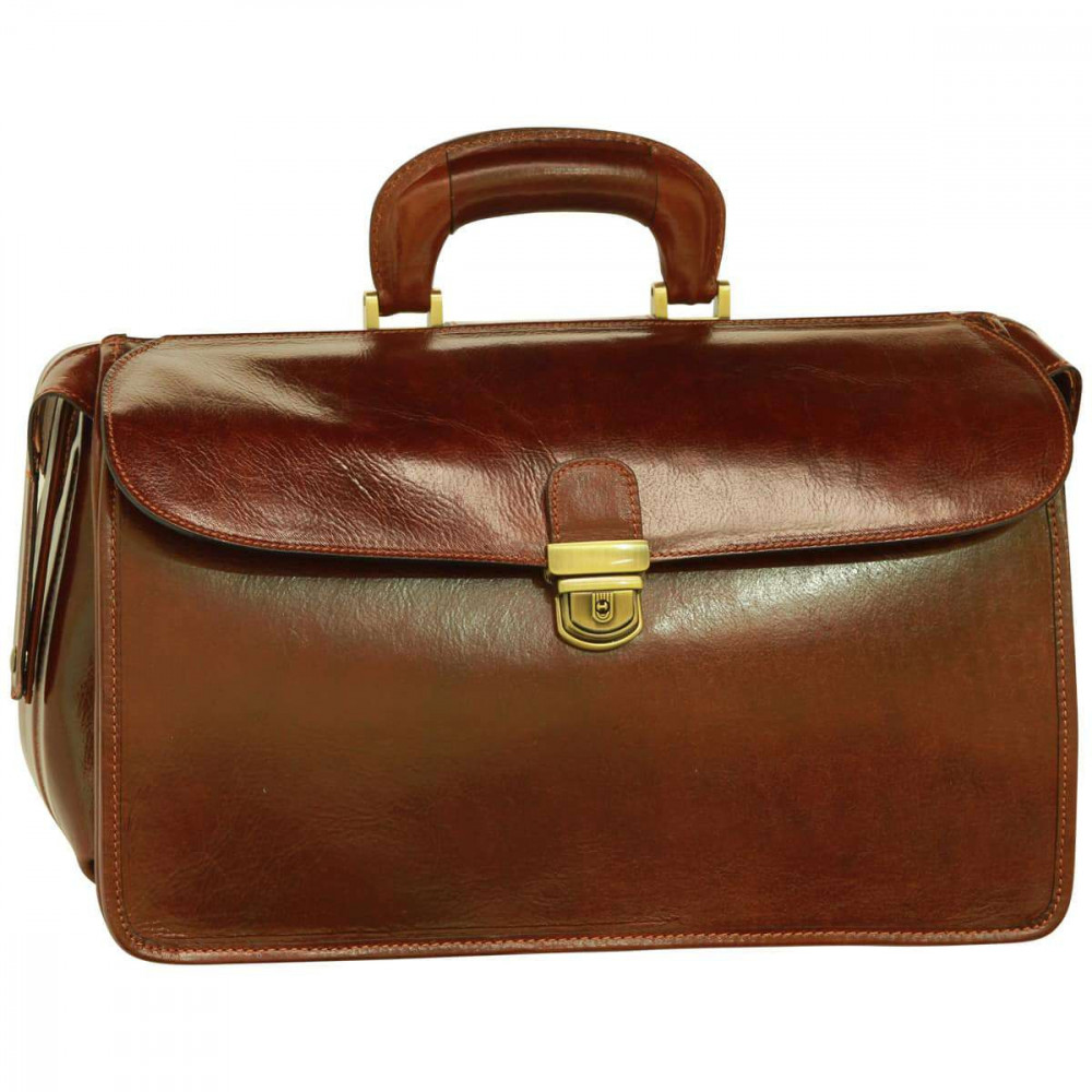 Borsa da medico in pelle di vitello pieno fiore marrone. Italianfashionglam Borsa da medico in pelle di vitello pieno fiore marrone. Italianfashionglam