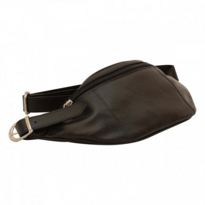 Marsupio unisex in vera pelle di vitello pieno fiore nero. Italianfashionglam