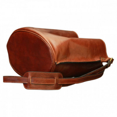 Borsa a tracolla da uomo in pelle pieno fiore marrone. Italianfashionglam