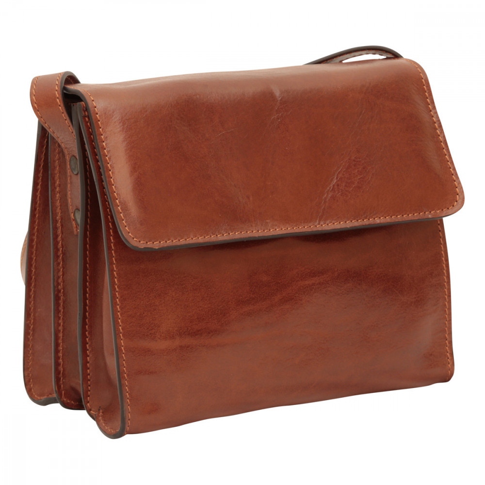 Borsa a tracolla marrone da uomo in pelle pieno fiore - Italianfashionglam Borsa a tracolla marrone da uomo in pelle pieno fiore - Italianfashionglam