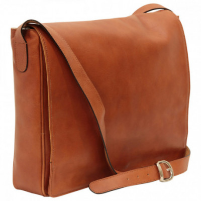 Borsa tracolla messenger unisex in vera pelle coloniale. Italianfashionglam