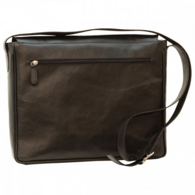 Borsa a tracolla messenger unisex in pelle morbida nera. Italianfashionglam