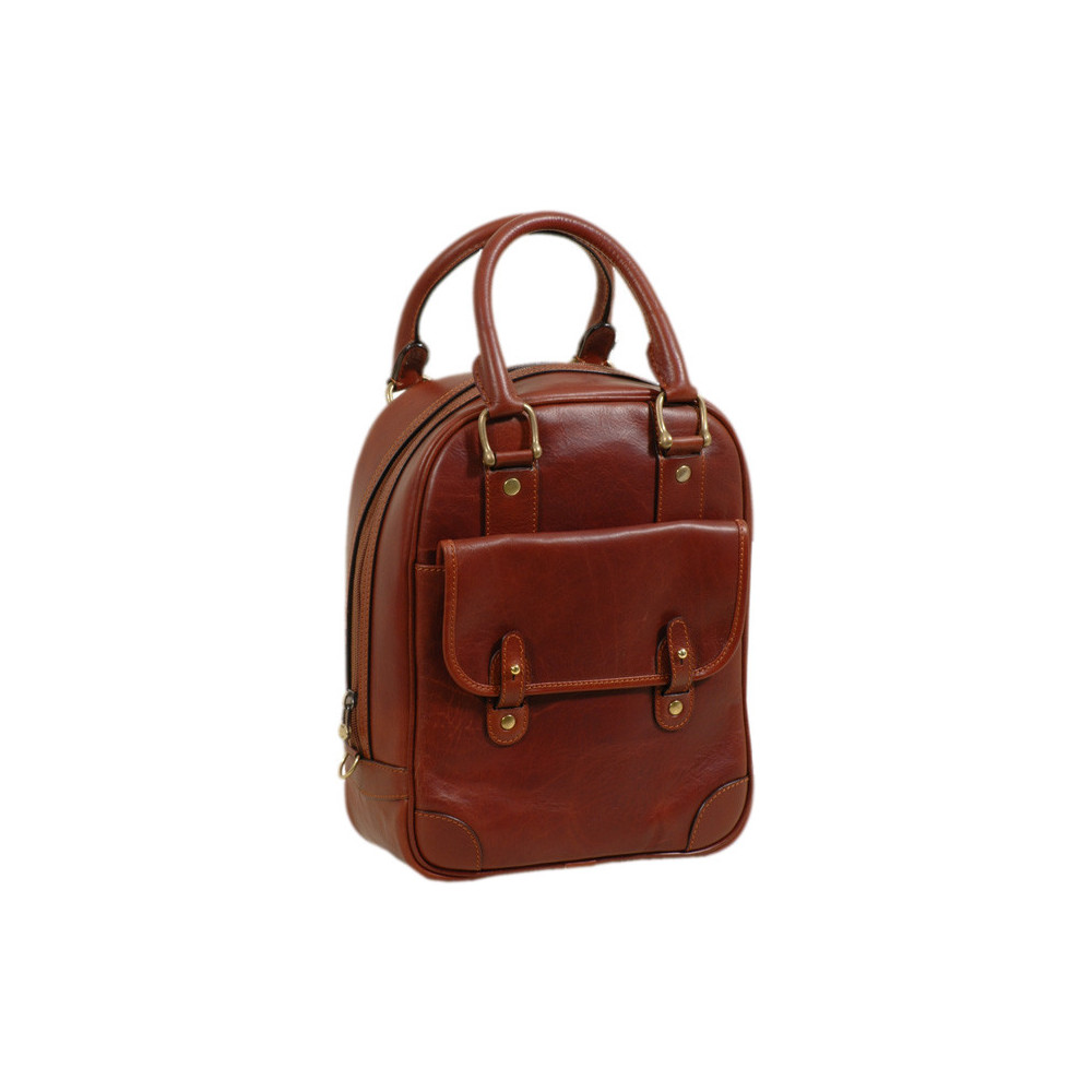 Borsa porta scarpe in vera pelle marrone fodera in raso. Italianfashionglam Borsa porta scarpe in vera pelle marrone fodera in raso. Italianfashionglam