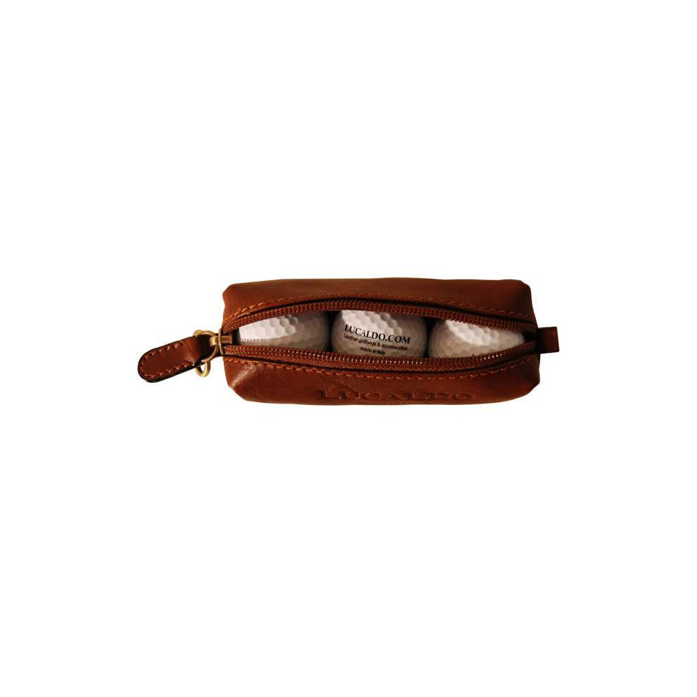 Borsina portapalline golf vera pelle di vitello marrone. Italianfashionglam Borsina portapalline golf vera pelle di vitello marrone. Italianfashionglam