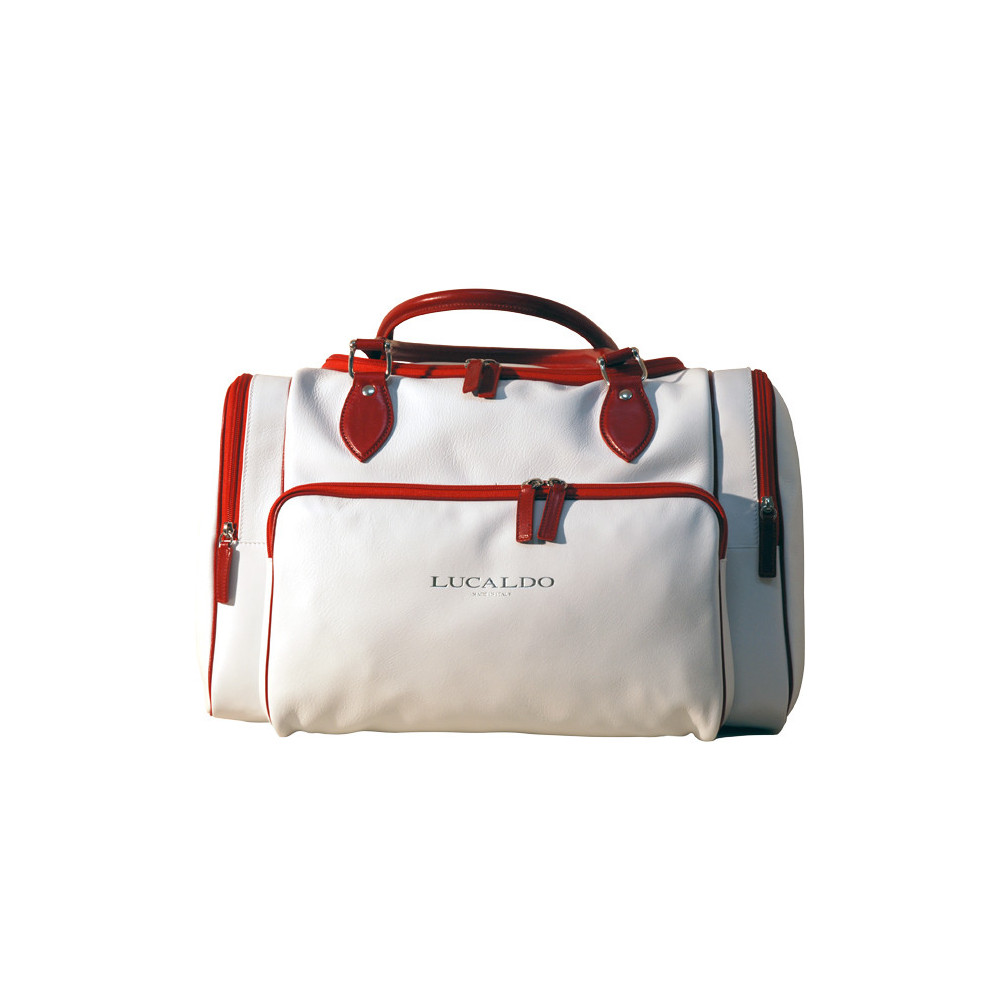 Borsone Selective sporting vera pelle pieno fiore bianco. Italianfashionglam Borsone Selective sporting vera pelle pieno fiore bianco. Italianfashionglam