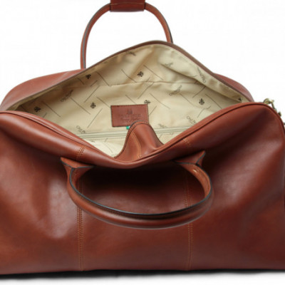 Borsa golf in vera pelle pieno fiore all in one marrone. Italianfashionglam