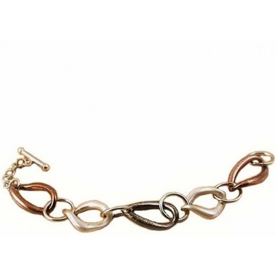 Bracciale deluxe donna in argento maglie dorate BR 033 Italianfashionglam