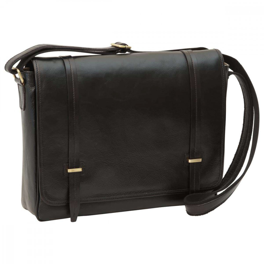 Borsa unisex a tracolla messenger in pelle morbida nera. Italianfashionglam Borsa unisex a tracolla messenger in pelle morbida nera. Italianfashionglam