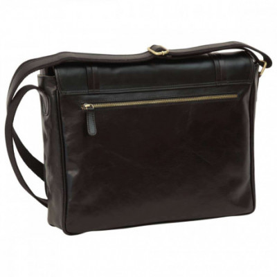 Borsa unisex a tracolla messenger in pelle morbida nera. Italianfashionglam