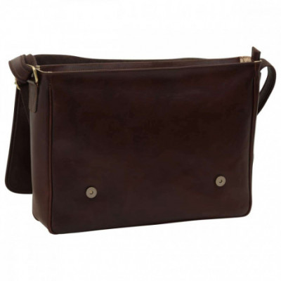 Borsa toscanella unisex a tracolla messenger in pelle testa di moro. Italianfashionglam