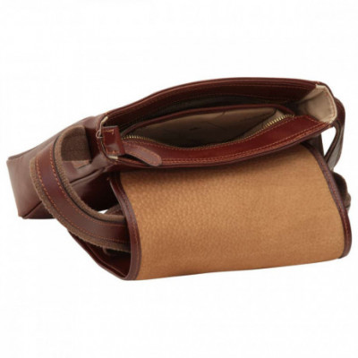 Borsa postina unisex tracolla messenger in vera pelle color marrone. Italianfashionglam