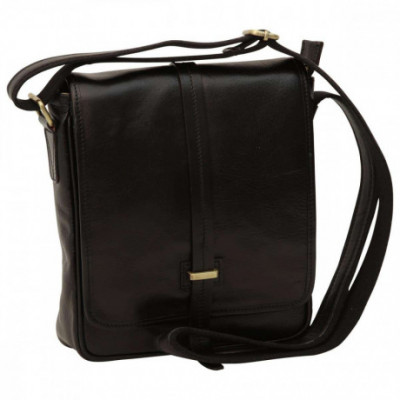 Borsa unisex a tracolla messenger in vera pelle morbida nera. Italianfashionglam