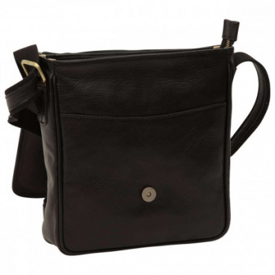 Borsa unisex a tracolla messenger in vera pelle morbida nera. Italianfashionglam