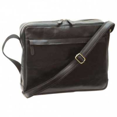 Borsa a tracolla messenger da uomo in vera pelle nera. Italianfashionglam