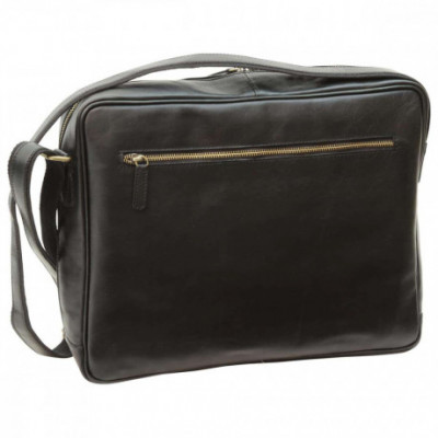 Borsa a tracolla messenger da uomo in vera pelle nera. Italianfashionglam