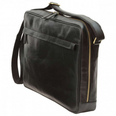 Borsa a tracolla messenger da uomo in vera pelle nera. Italianfashionglam