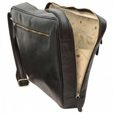 Borsa a tracolla messenger da uomo in vera pelle nera. Italianfashionglam