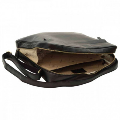 Borsa a tracolla messenger da uomo in vera pelle nera. Italianfashionglam