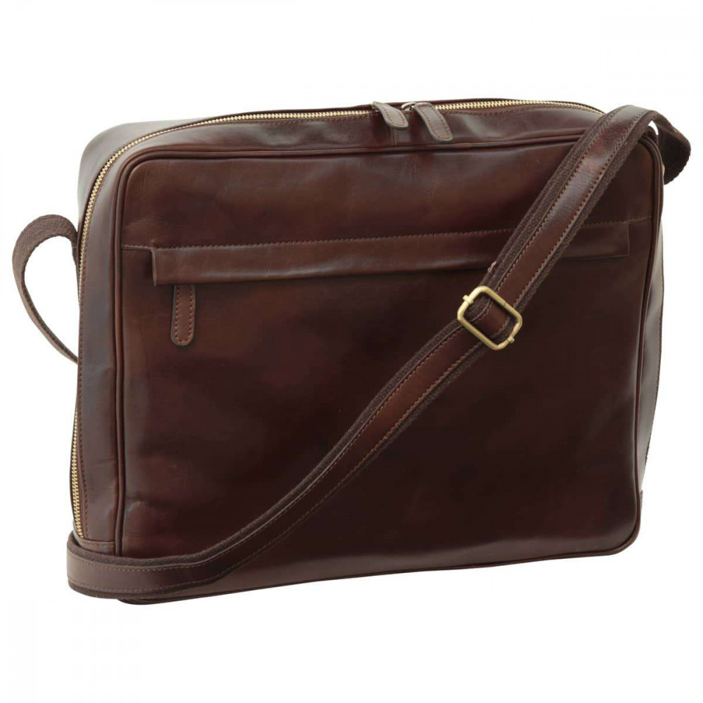 Borsa unisex a tracolla messenger in pelle testa di moro. Italianfashionglam Borsa unisex a tracolla messenger in pelle testa di moro. Italianfashionglam