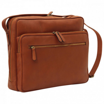 Borsa tracolla messenger unisex in vera pelle coloniale. Italianfashionglam