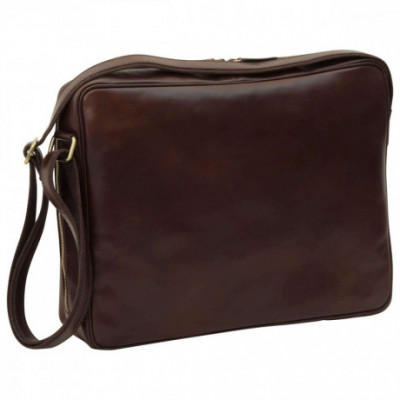 Borsa a tracolla messenger unisex in pelle testa di moro. Italianfashionglam