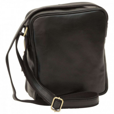 Borsa a tracolla messenger unisex in pelle morbida nera. Italianfashionglam