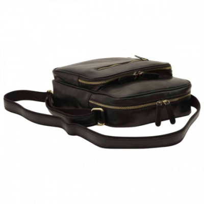 Borsa a tracolla messenger unisex in pelle morbida nera. Italianfashionglam