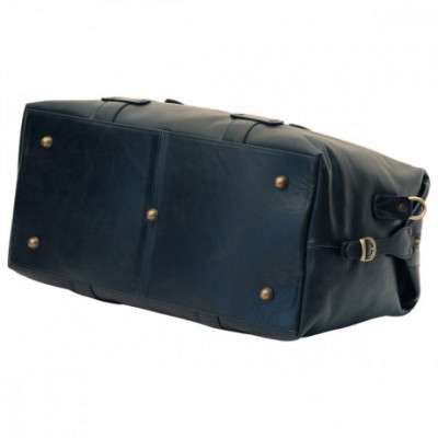 Borsone da viaggio in vera pelle primo fiore color nero. Italianfashionglam