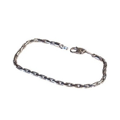 Bracciale uomo in argento a maglia incrociata BRU 002 Italianfashionglam2