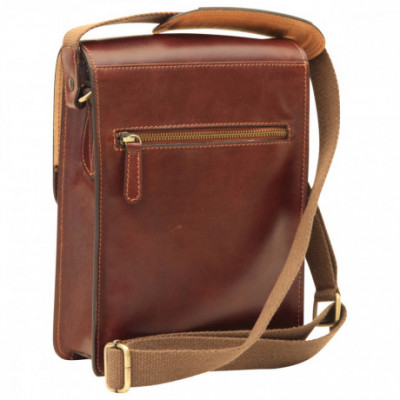 Borsa a tracolla messenger uomo in vera pelle marrone. Italianfashionglam