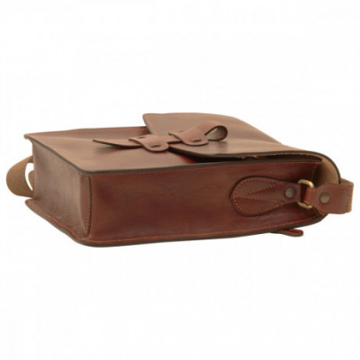 Borsa a tracolla messenger uomo in vera pelle marrone. Italianfashionglam