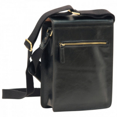 Borsa unisex a tracolla messenger in vera pelle di vitello morbida color nero. Italianfashionglam