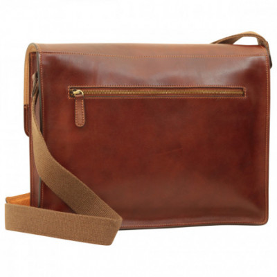 Borsa a tracolla messenger uomo in vera pelle marrone. Italianfashionglam