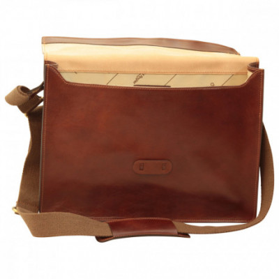 Borsa a tracolla messenger uomo in vera pelle marrone. Italianfashionglam