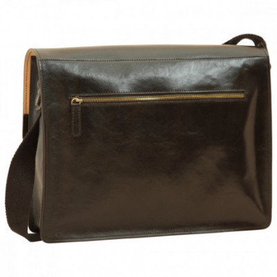 Borsa tracolla messenger da uomo in pelle morbida nero. Italianfashionglam