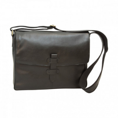 Borsa a tracolla messenger da uomo in vera pelle nera. Italianfashionglam