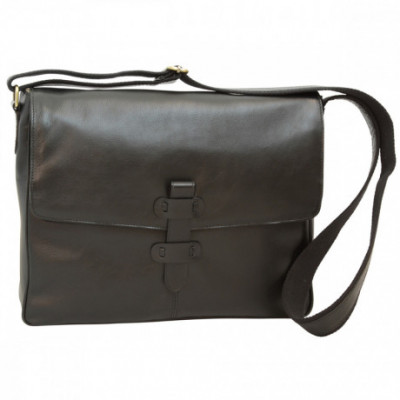 Borsa a tracolla messenger da uomo in vera pelle nera. Italianfashionglam