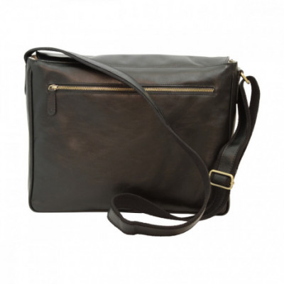 Borsa a tracolla messenger da uomo in vera pelle nera. Italianfashionglam