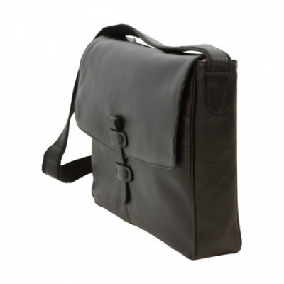 Borsa a tracolla messenger da uomo in vera pelle nera. Italianfashionglam