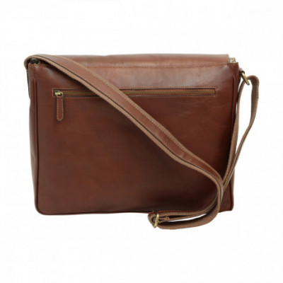 Borsa a tracolla messenger uomo in vera pelle marrone. Italianfashionglam